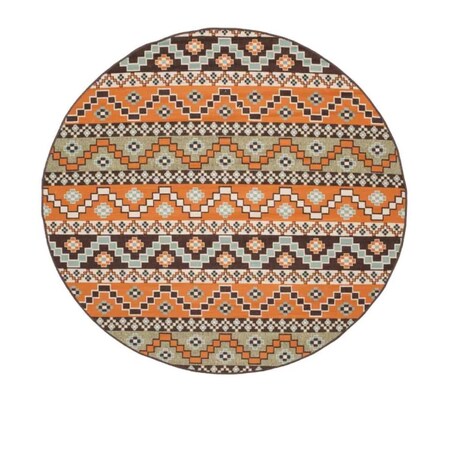 Safavieh 8 x 8 ft. Veranda Round Area Rug; Terracotta & Chocolate VER095-0752-8R